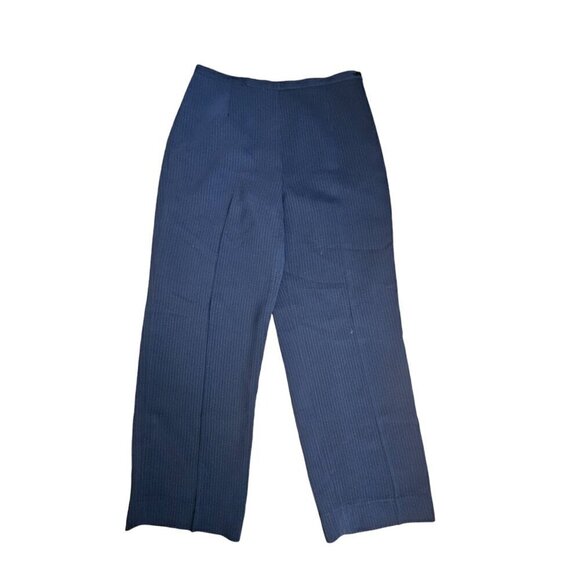 Talbots Straight Leg Trousers Pants‎ Womens 12 Navy Blue Stretch Polyester Blend - Picture 1 of 11